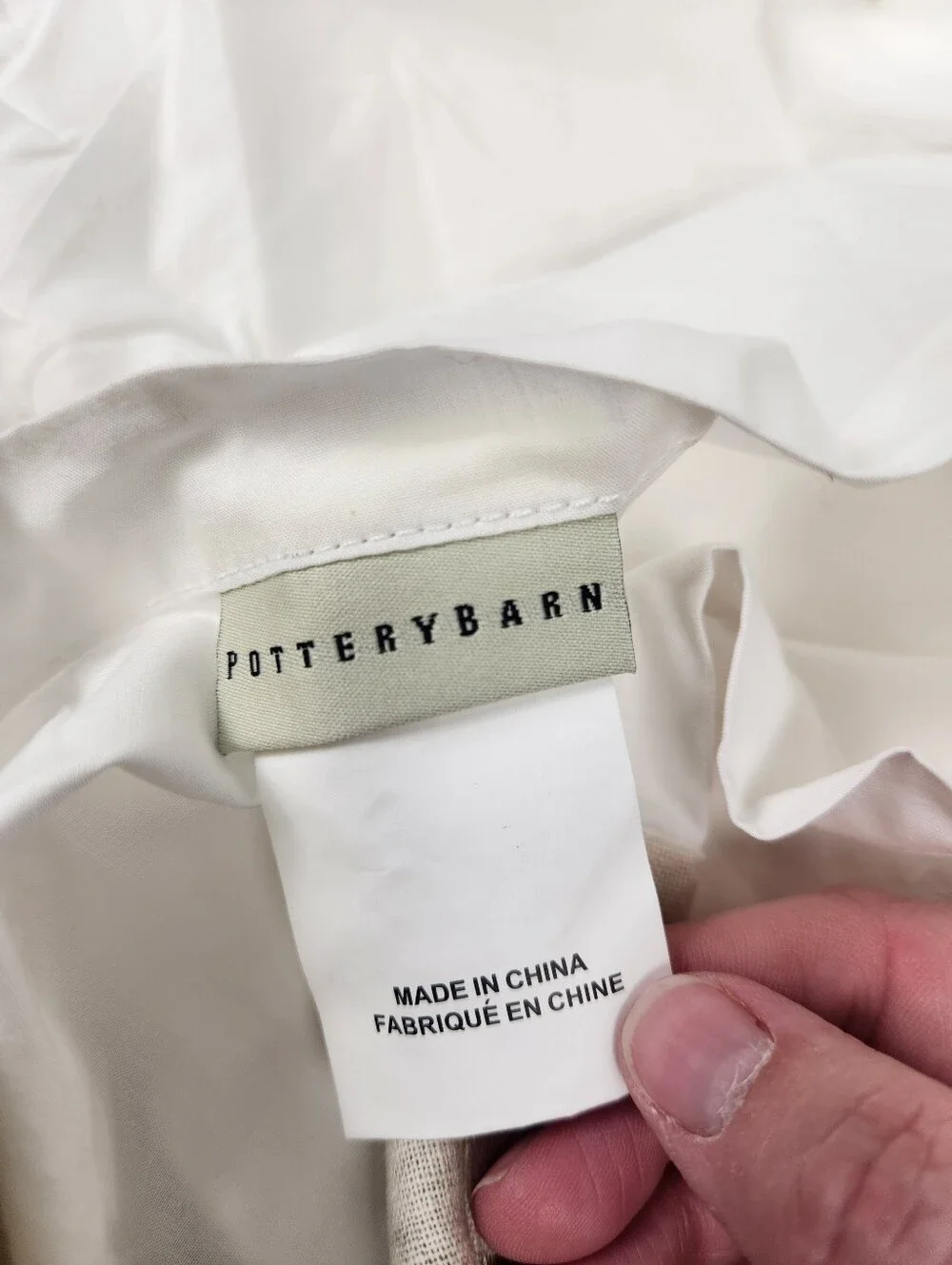 Pottery Barn Toile Queen Bed Skirt Linen Blend Farmhouse French Country Cottage